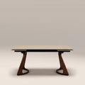 Delina 6-10 Seat Rectangle Extendable Dining Table | Natural Travertine Effect Sintered Stone & Walnut