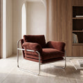 Carson Armchair | Rust Red Sustainable Velvet & Chrome