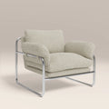 Carson Armchair | Speckled Stone Sustainable Boucle & Chrome
