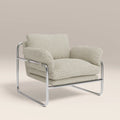 Carson Armchair | Speckled Stone Sustainable Boucle & Chrome