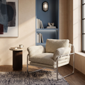 Carson Armchair | Speckled Stone Sustainable Boucle & Chrome