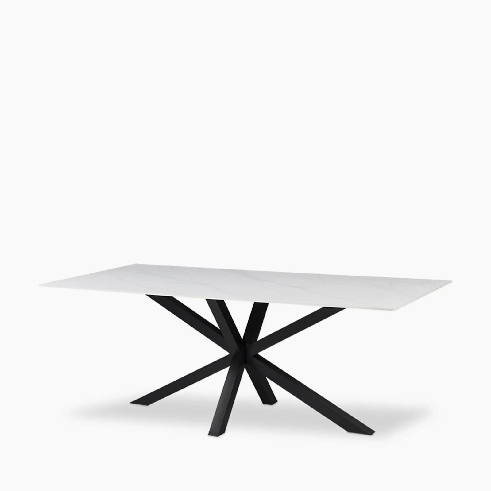 Sawyer 8 Seat Rectangle Dining Table | White Ceramic & Black