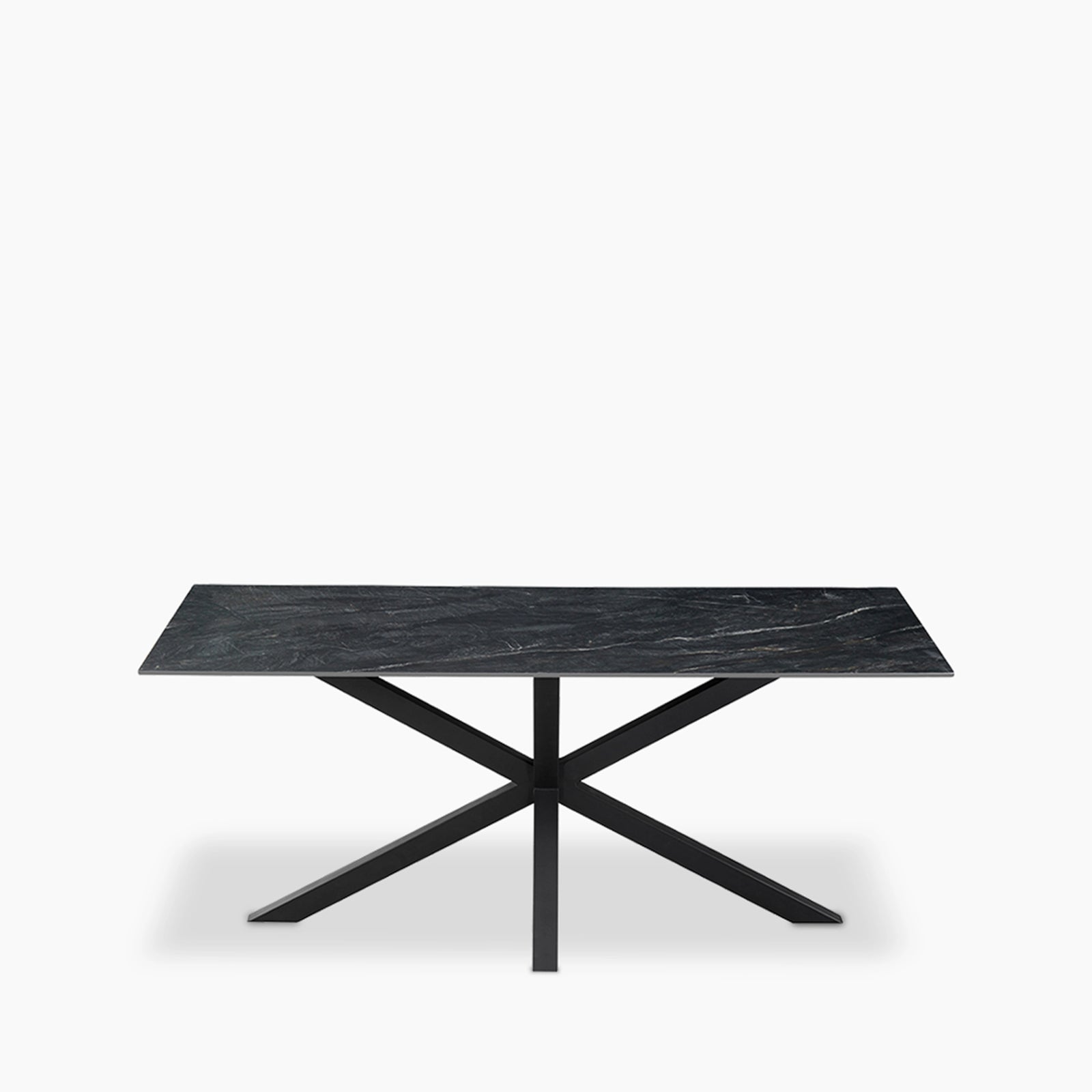 Sawyer 6 Seat Rectangle Dining Table | Black Ceramic & Black