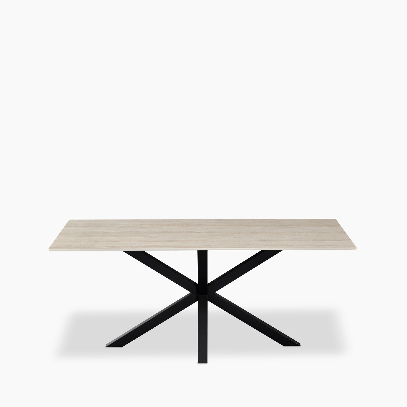 Sawyer 6 Seat Rectangle Dining Table | Cream Ceramic & Black