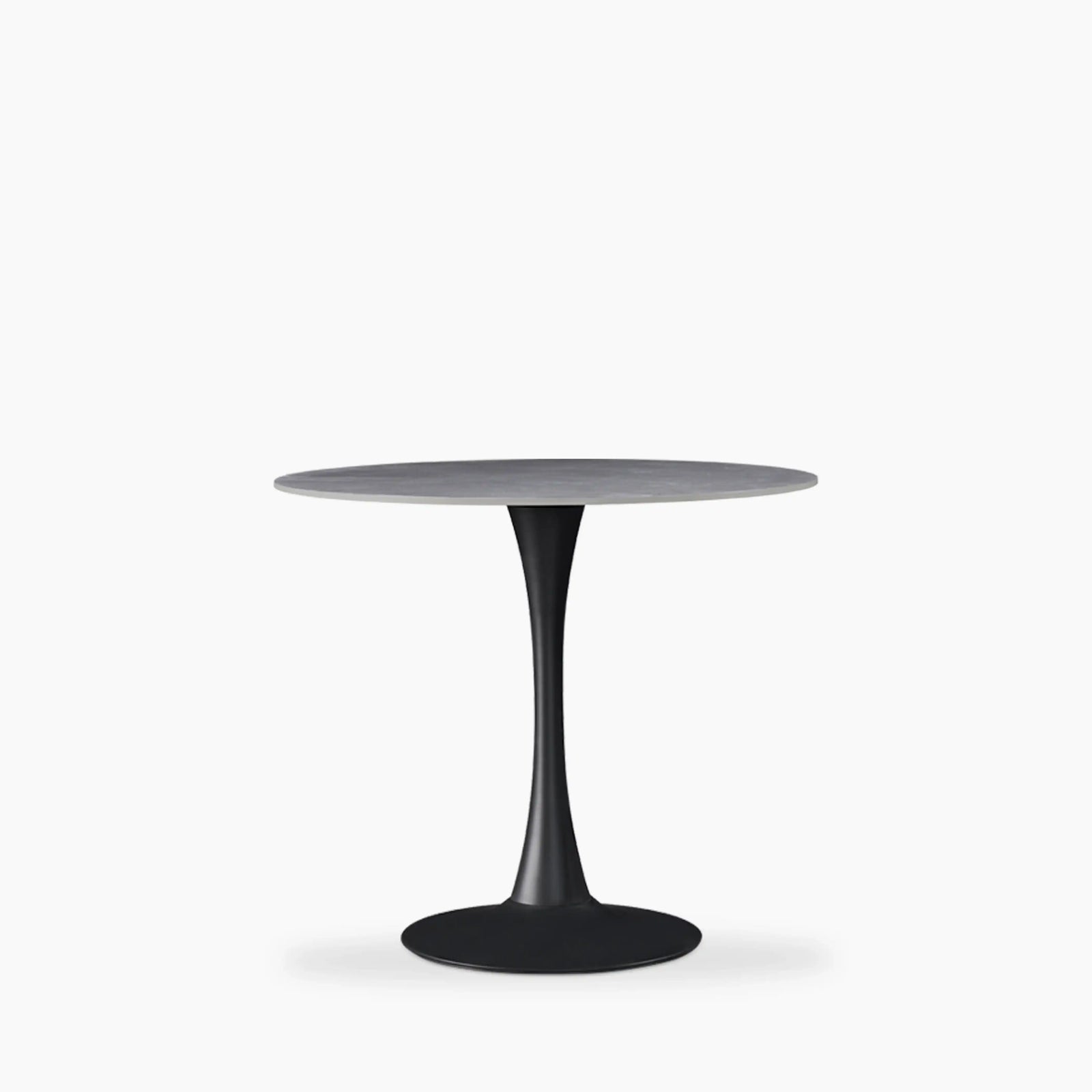 Byre 4 Seat Round Dining Table | Grey Ceramic & Black
