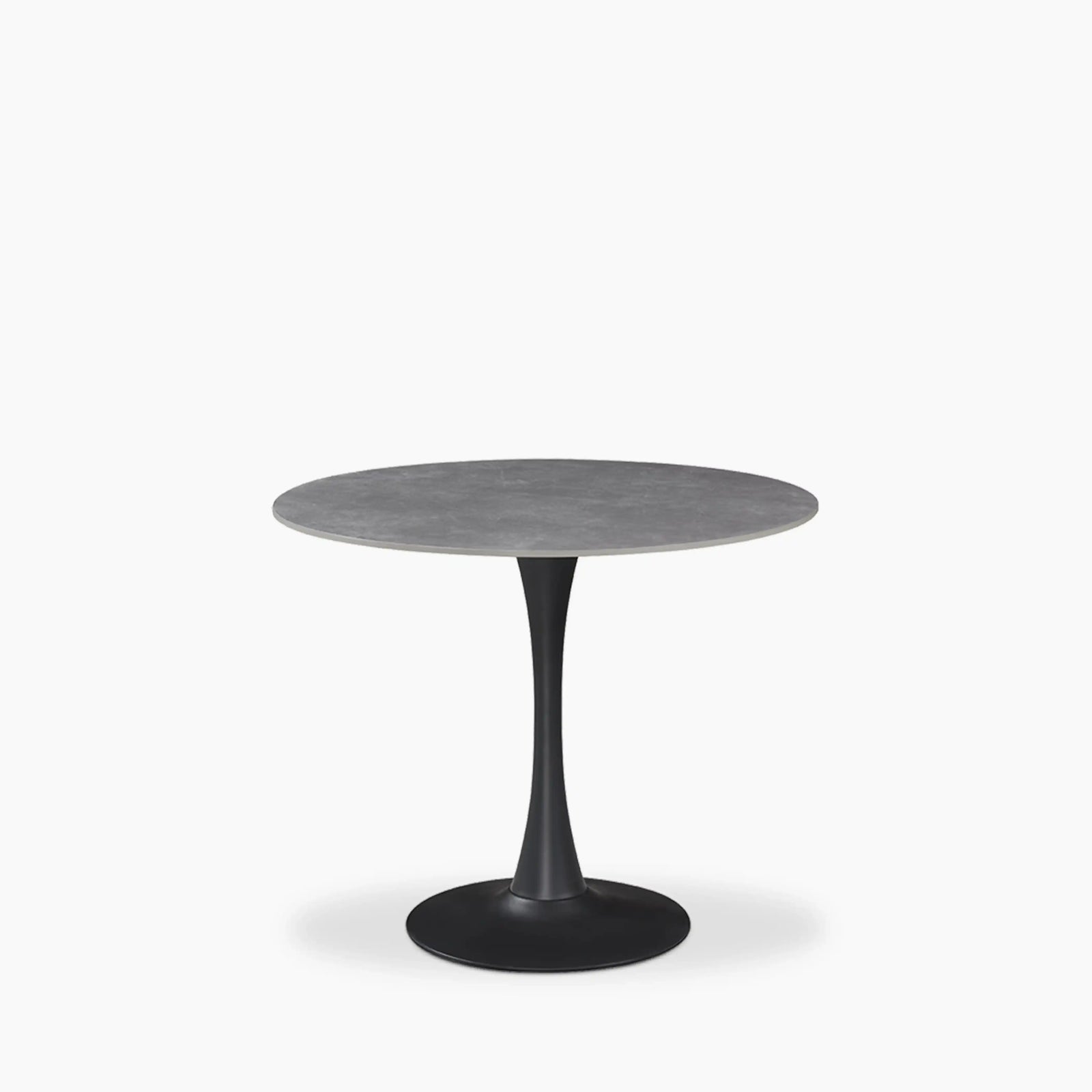 Byre 4 Seat Round Dining Table | Grey Ceramic & Black