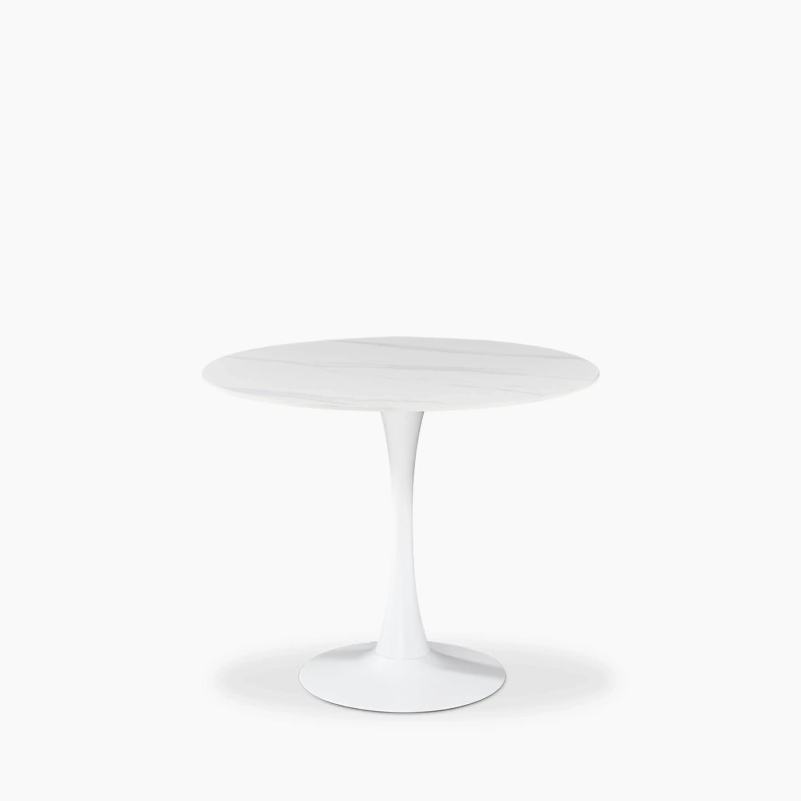 Byre 2 Seat Round Dining Table | White Ceramic & White
