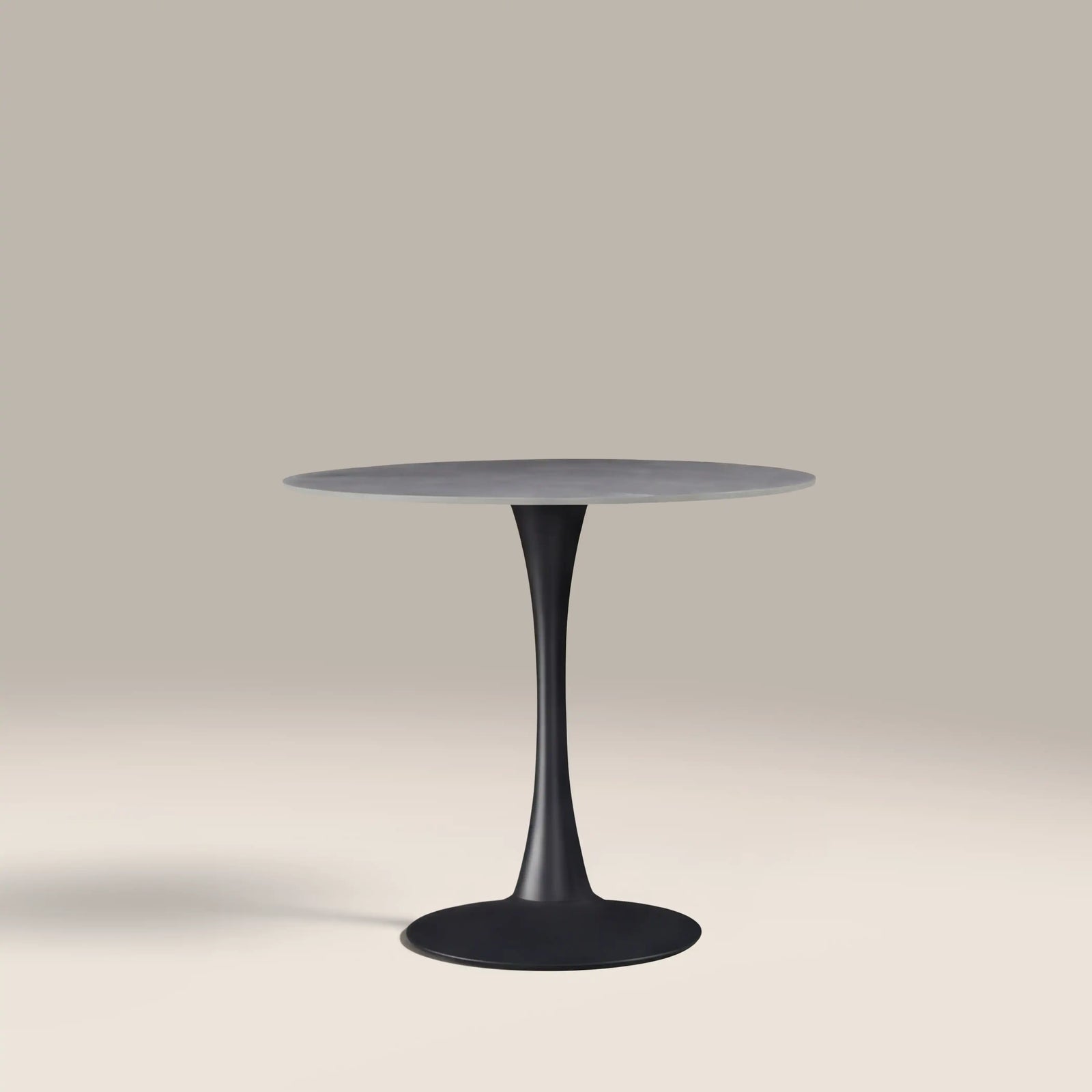 Byre 2 Seat Round Dining Table | Grey Ceramic & Black