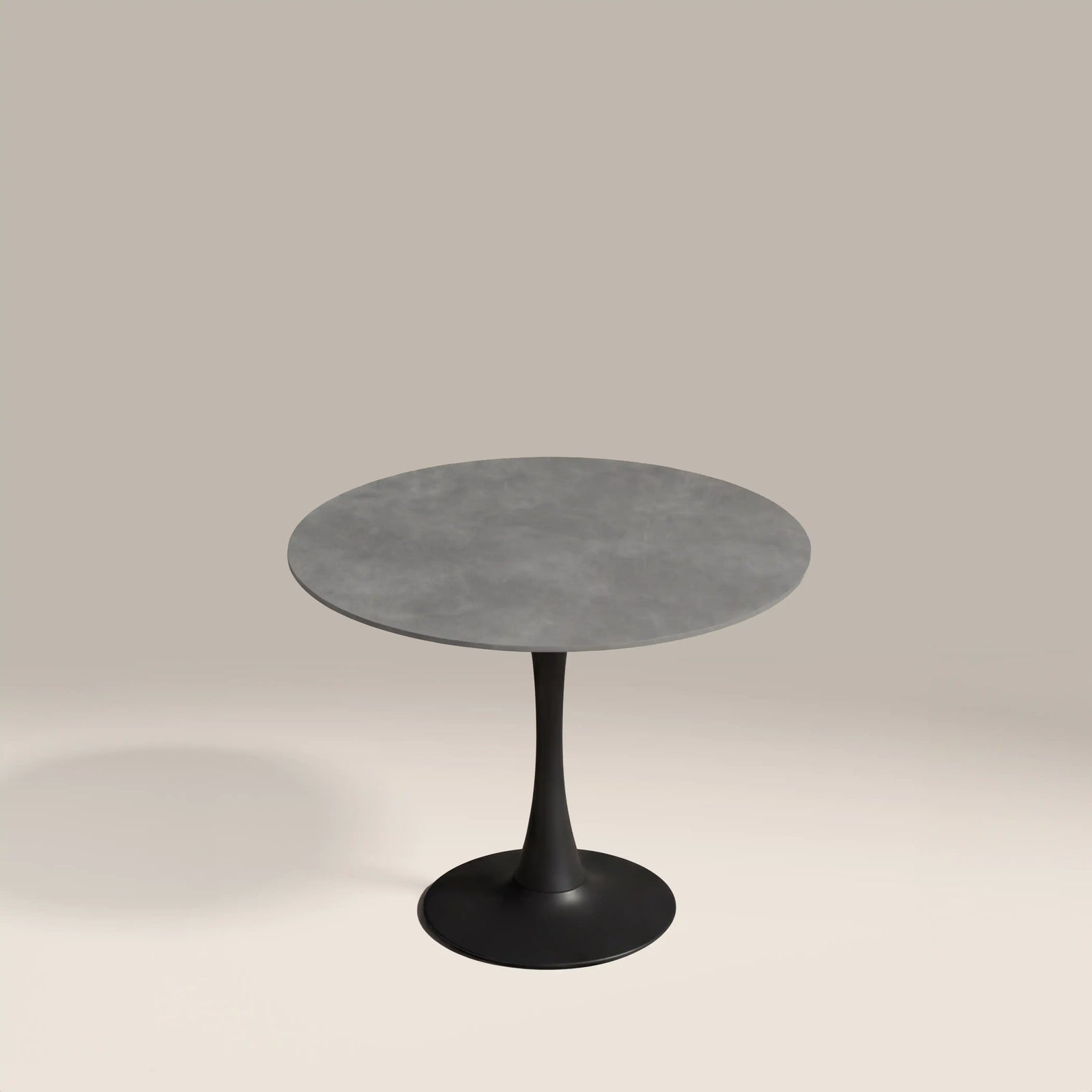 Byre 2 Seat Round Dining Table | Grey Ceramic & Black