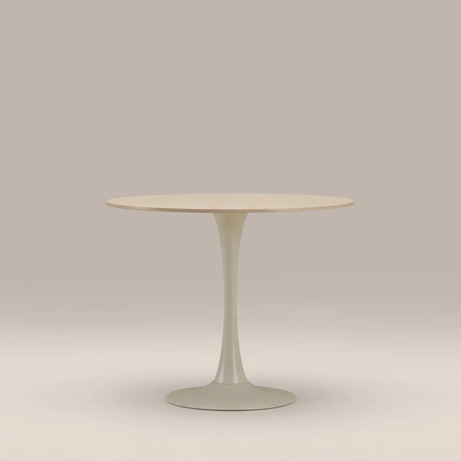 Byre 2 Seat Round Dining Table | Natural Travertine Effect Sintered Stone & Cream