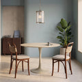 Byre 2 Seat Round Dining Table | Natural Travertine Effect Sintered Stone & Cream