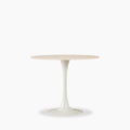 Byre 2 Seat Round Dining Table | Natural Travertine Effect Sintered Stone & Cream