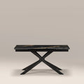Lincoln 6-10 Seat Rectangle Extendable Dining Table | Black Marble Effect Sintered Stone