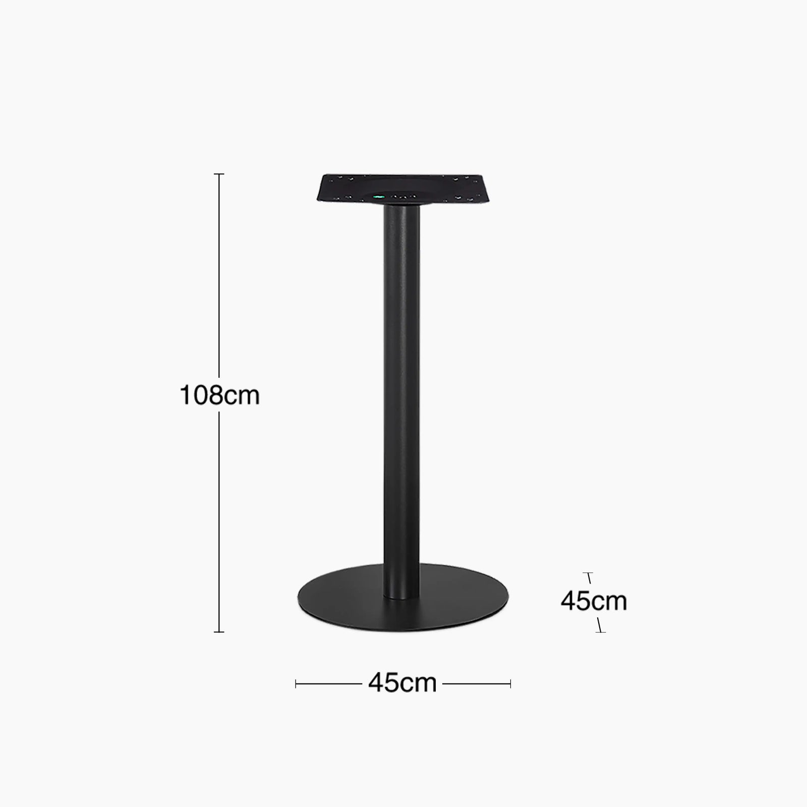 Kinsley Round Bar Table Base | Black