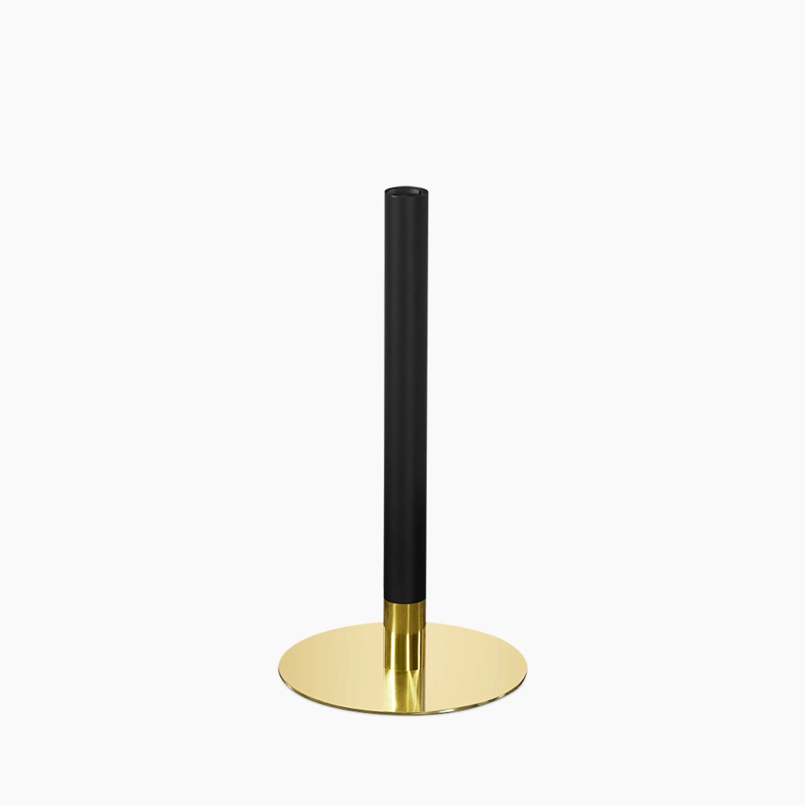 Kinsley Round Bar Table Base | Black & Brass