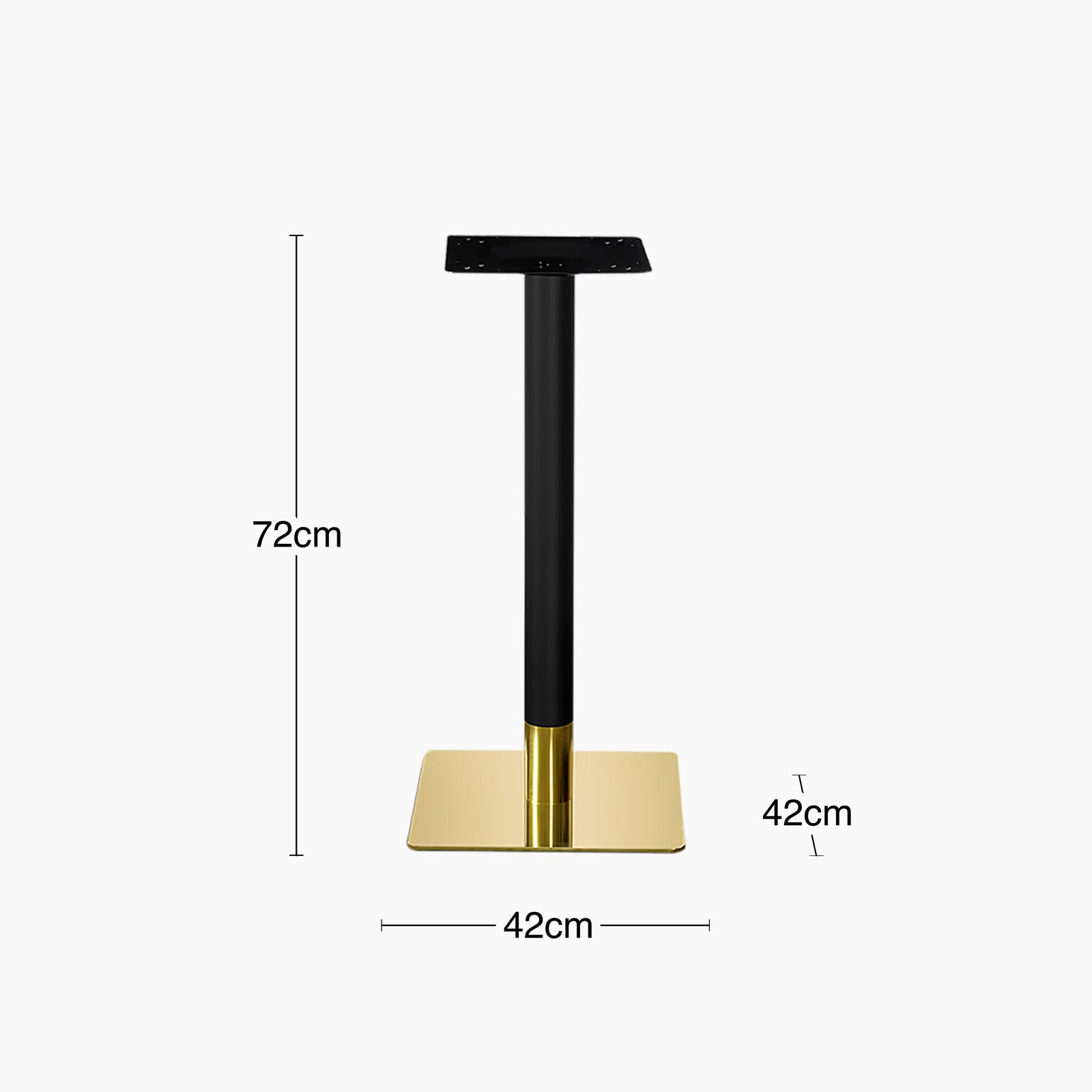 Kinsley Square Dining Table Base | Black & Brass
