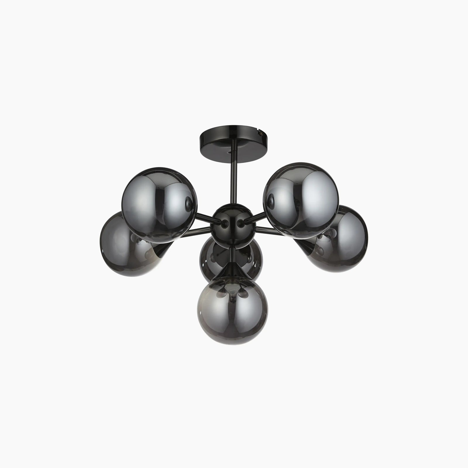 Oscar 6 Light Flush Ceiling Light | Black
