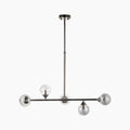 Elias 5 Light Pendant Light | Smokey Glass & Chrome Black