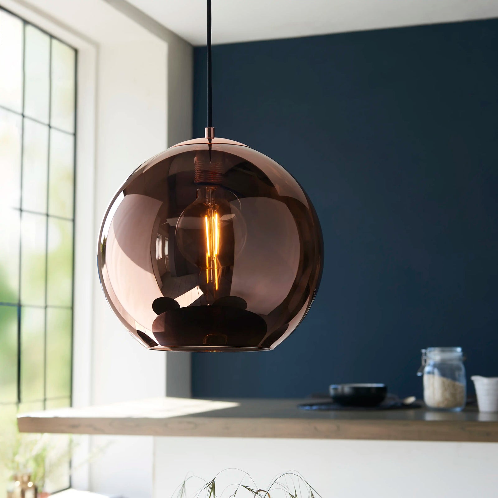 Boli Pendant Light | Mirrored Copper Glass