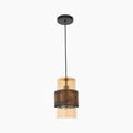 Marley 6 Light Pendant Light | Amber Orange & Antique Brass