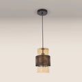 Marley Pendant Light | Amber Glass Rippled Glass & Antique Brass