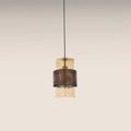Marley Pendant Light | Amber Rippled Glass & Antique Brass