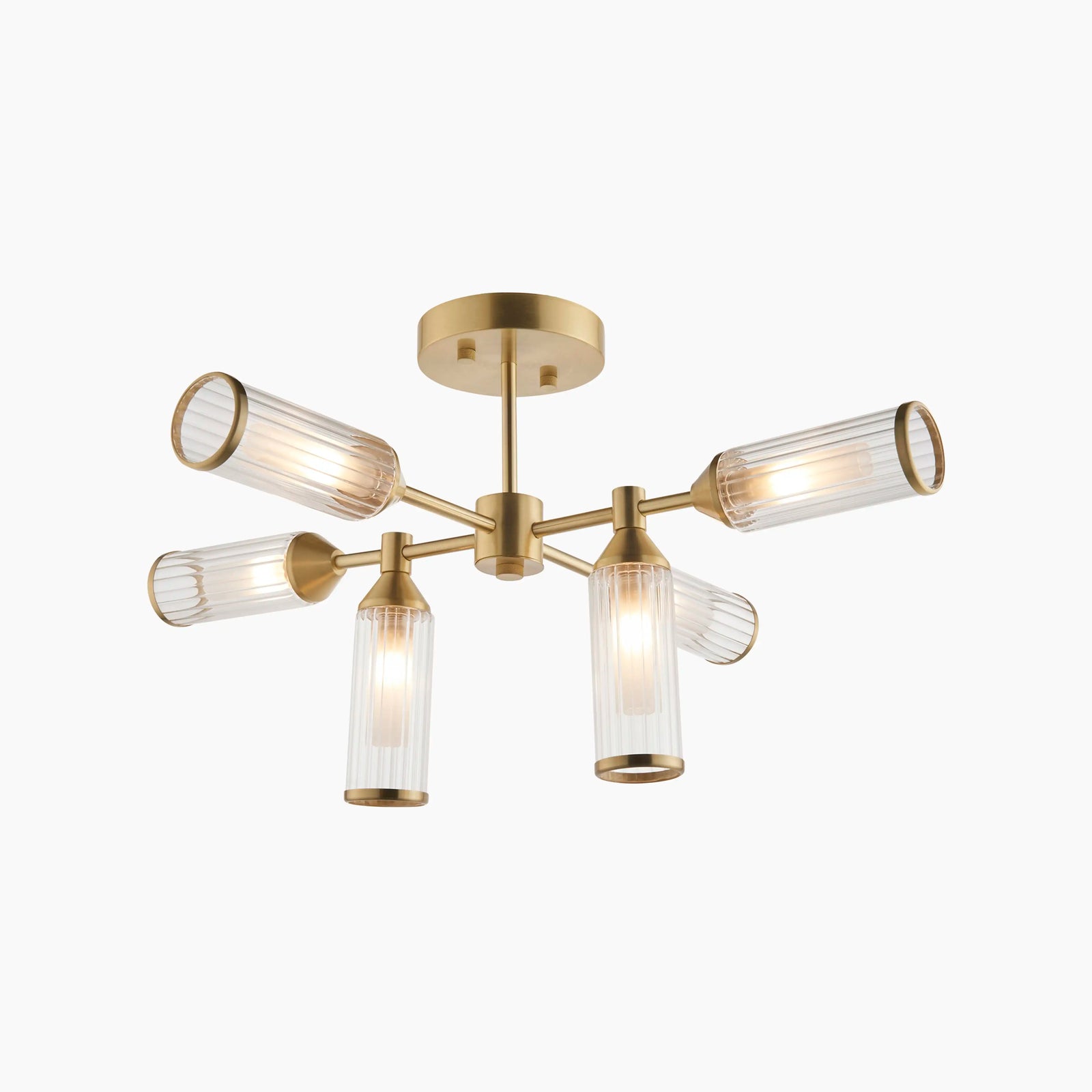 Aster 6 Light Flush Ceiling Light | Brass