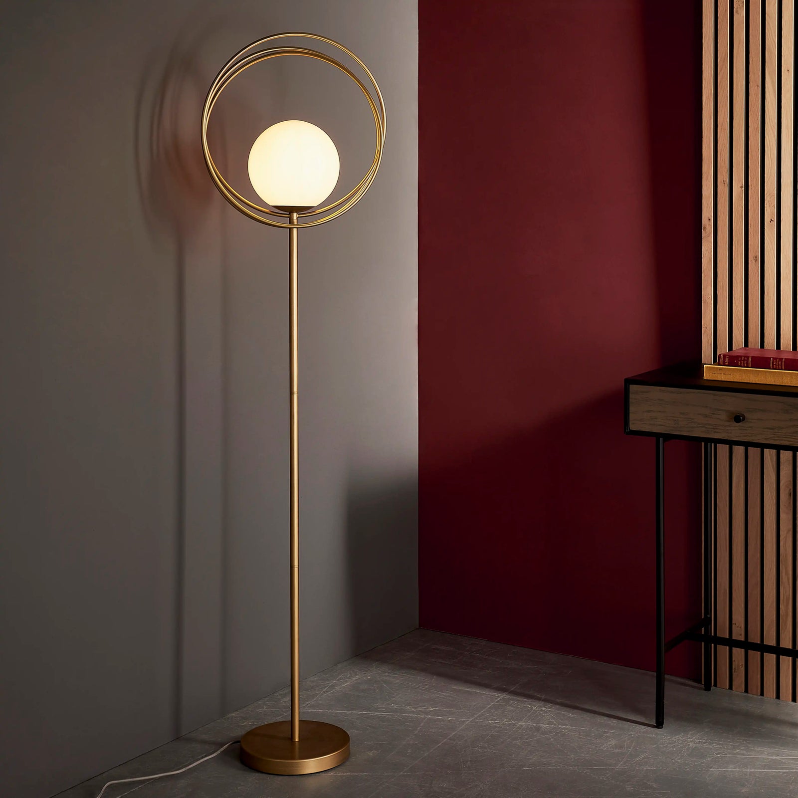 Altra Floor Lamp | Opal & Brass