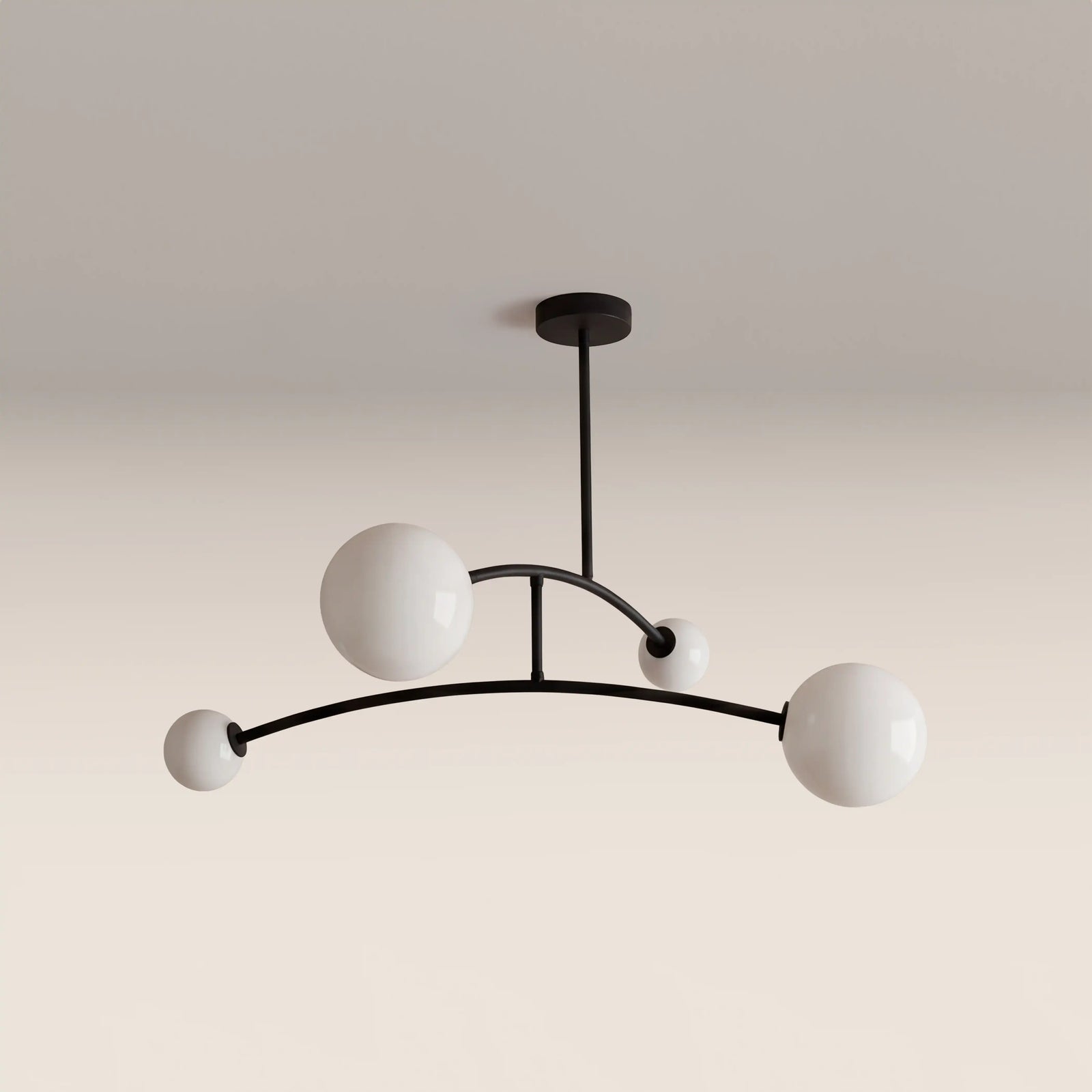 Rica 4 Light Pendant Light | Opal Glass & Matte Black