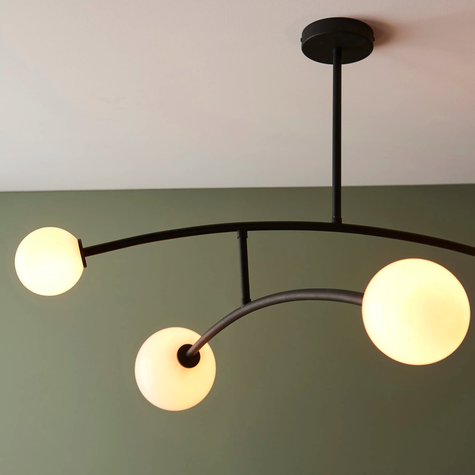 Rica 4 Light Pendant Light | Opal & Matte Black