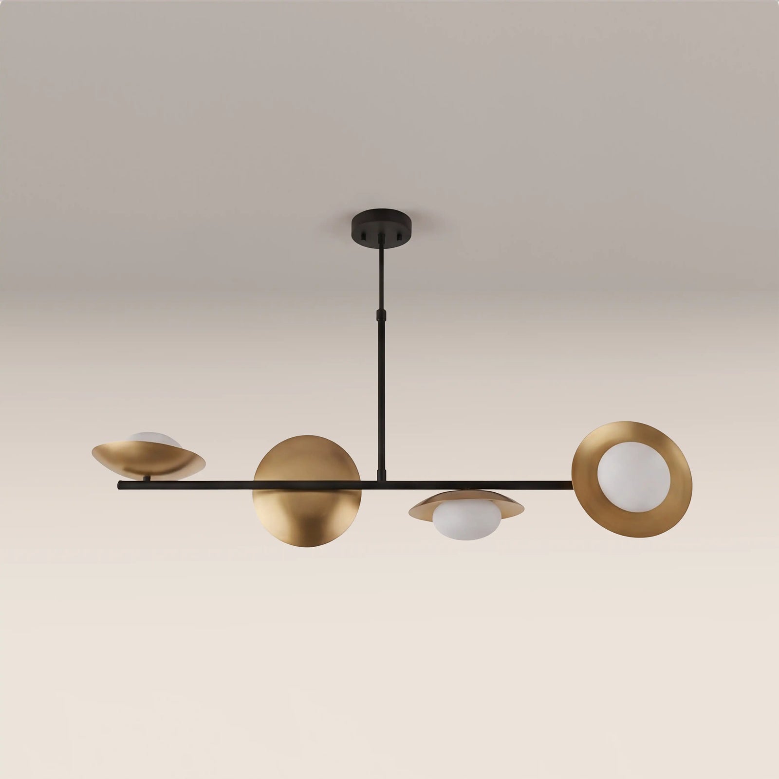 Temuka 4 Light Pendant Light | Brass & Black