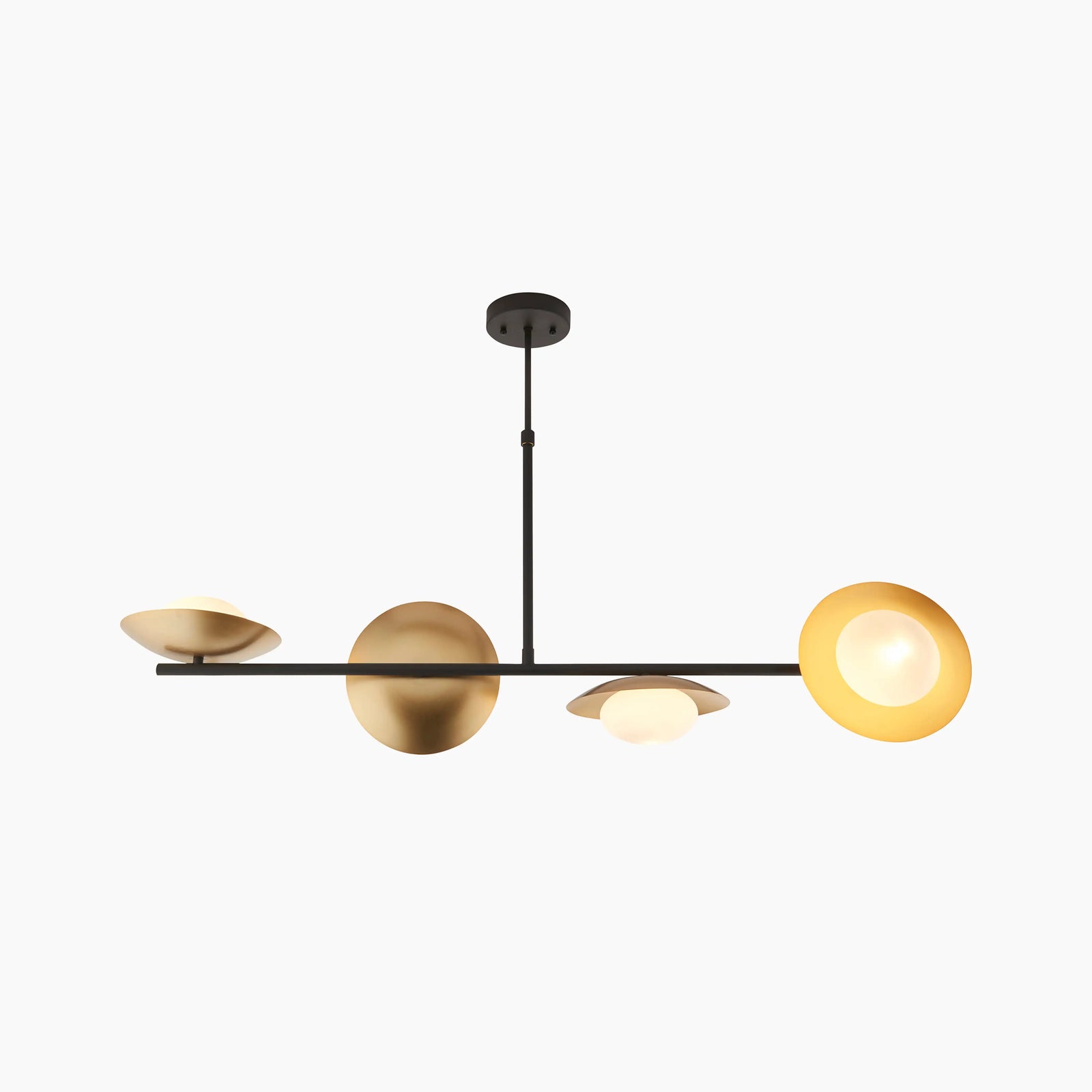 Temuka 4 Light Pendant Light | Brass & Black