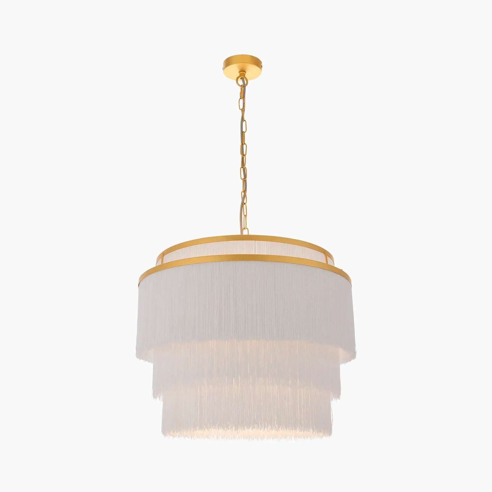 Skylar 6 Light Pendant Light | White & Brass