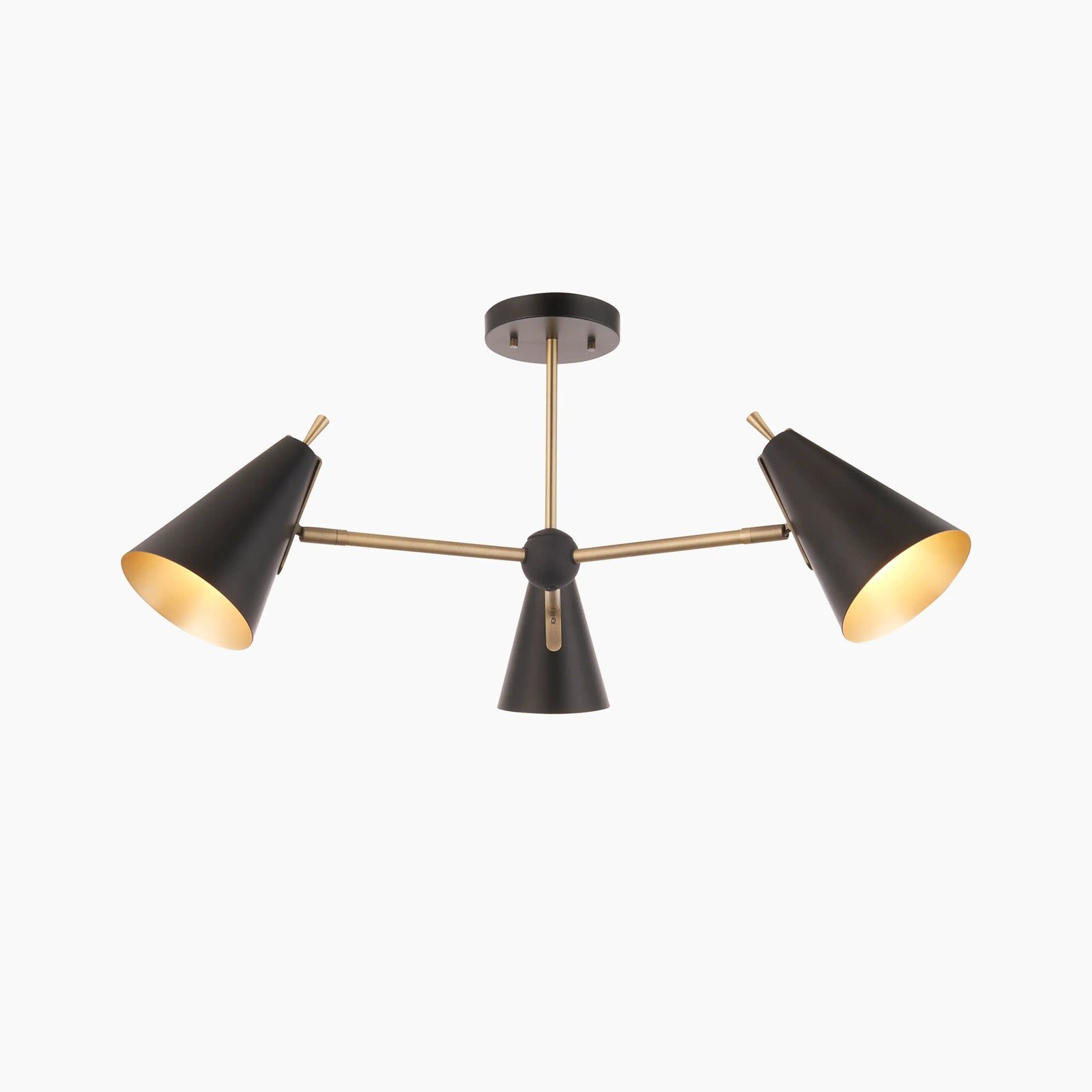 Reece 3 Light Flush Ceiling Light | Black