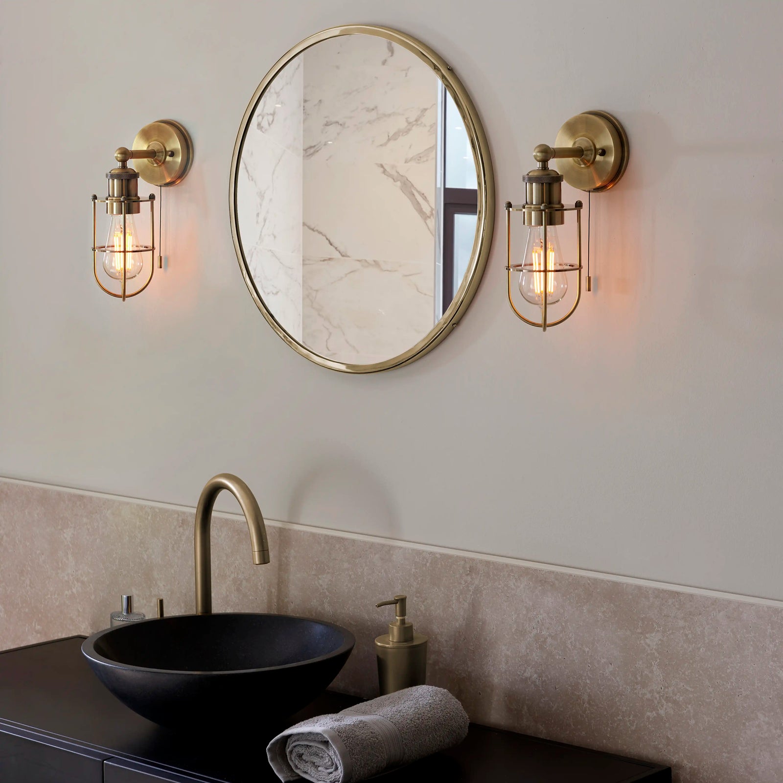 Portman Bathroom Wall Light | Brass