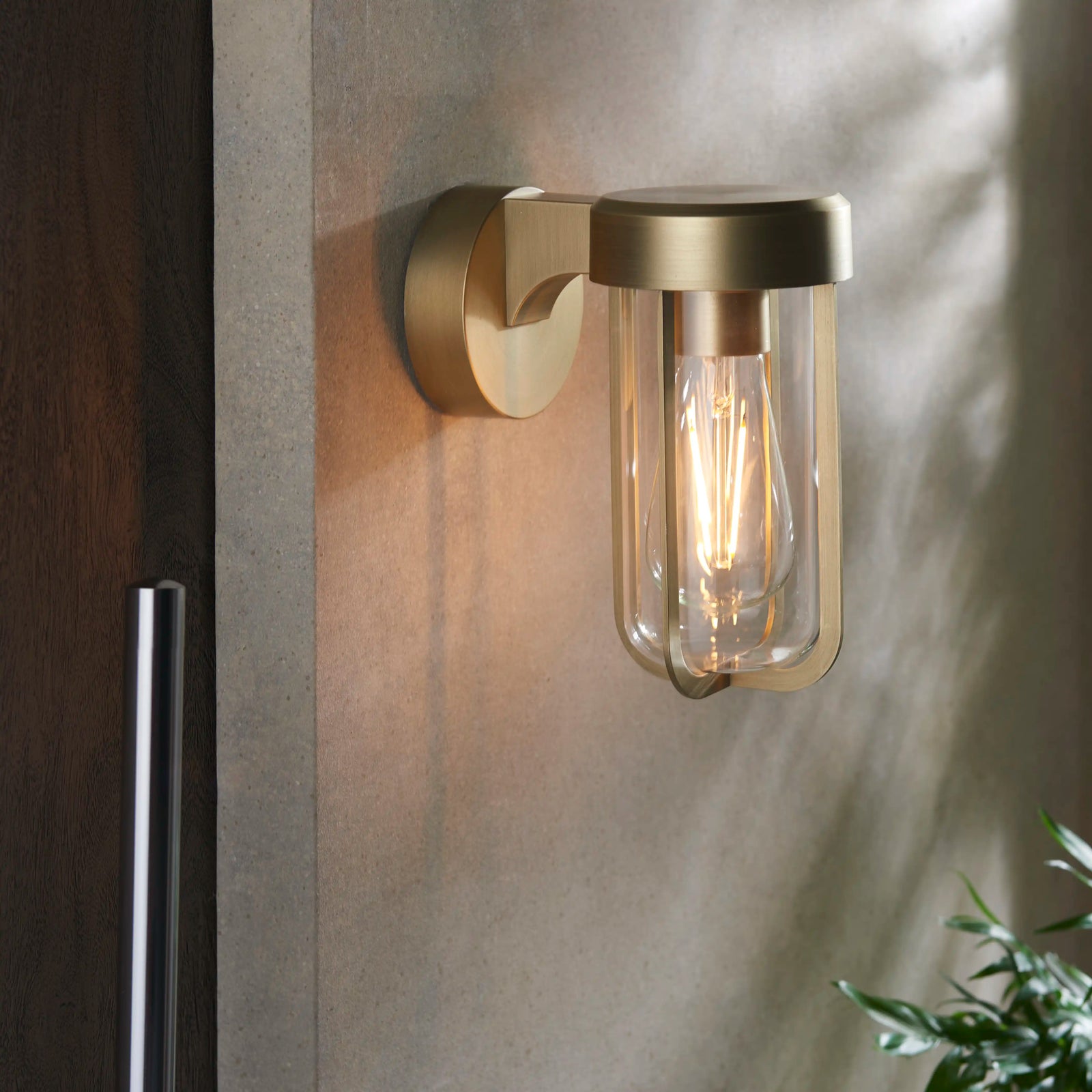 Truro Bathroom Wall Light | Frosted Glass & Brushed Brass