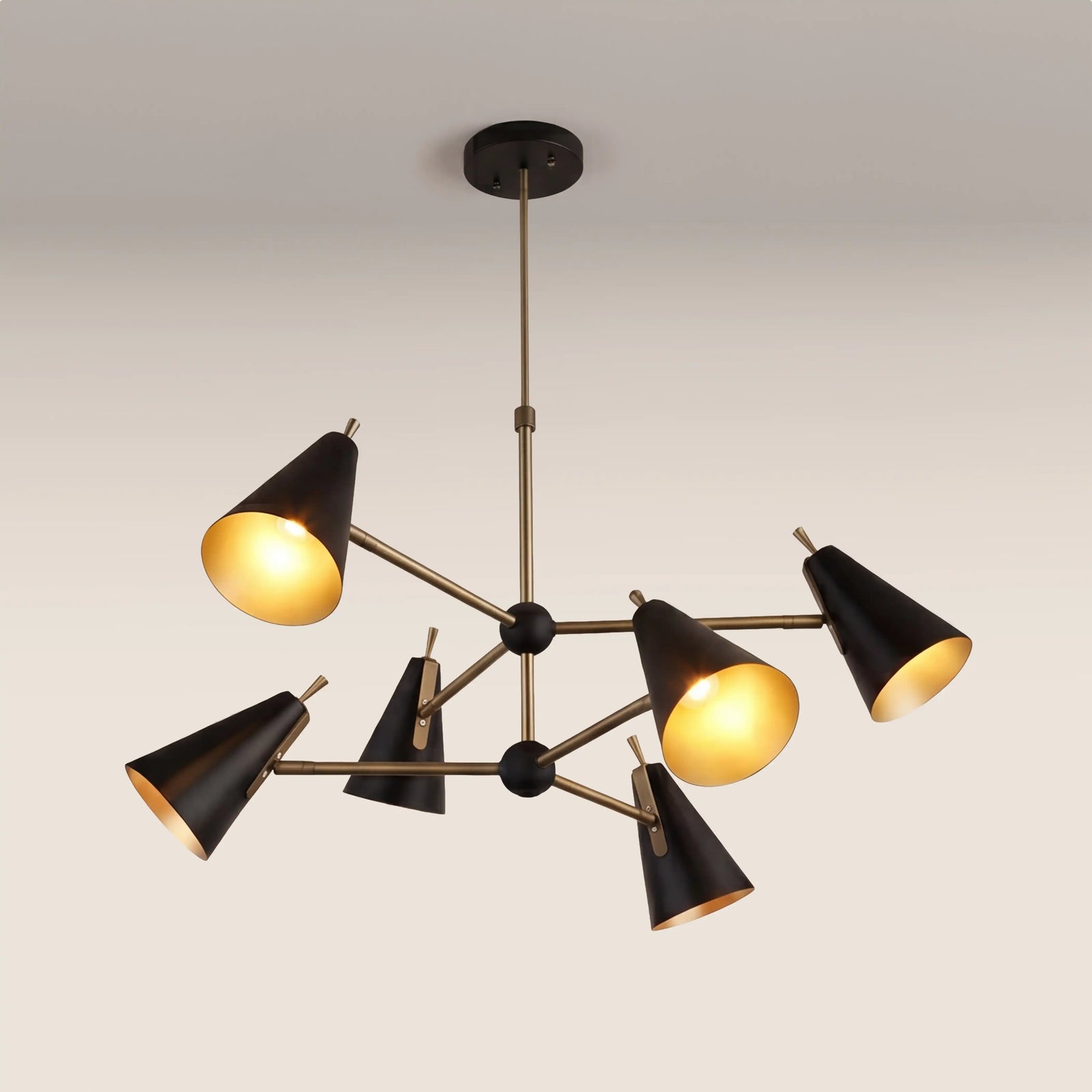Reece 6 Light Pendant Light | Brass & Black