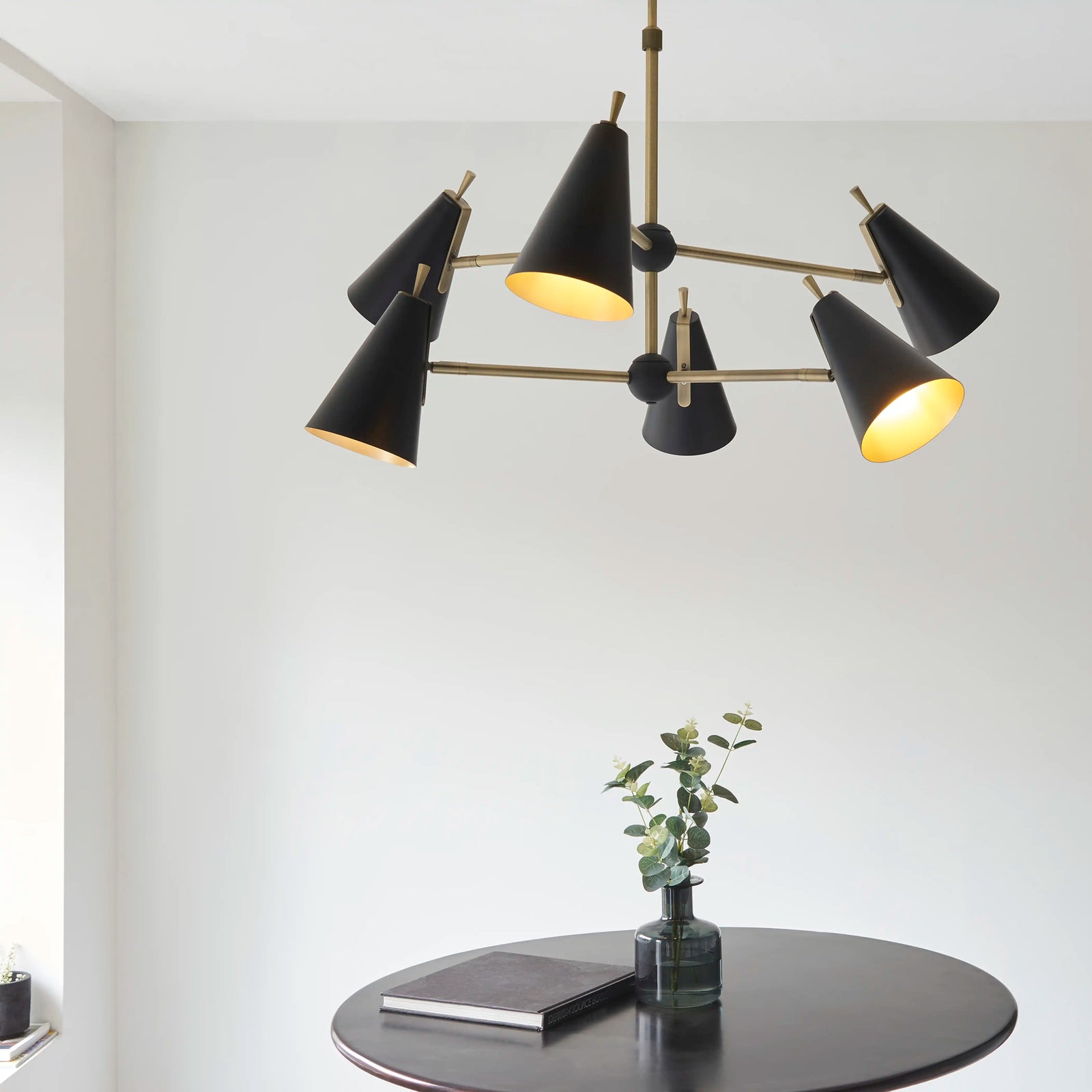 Reece 3 Light Pendant Light | Brass & Black