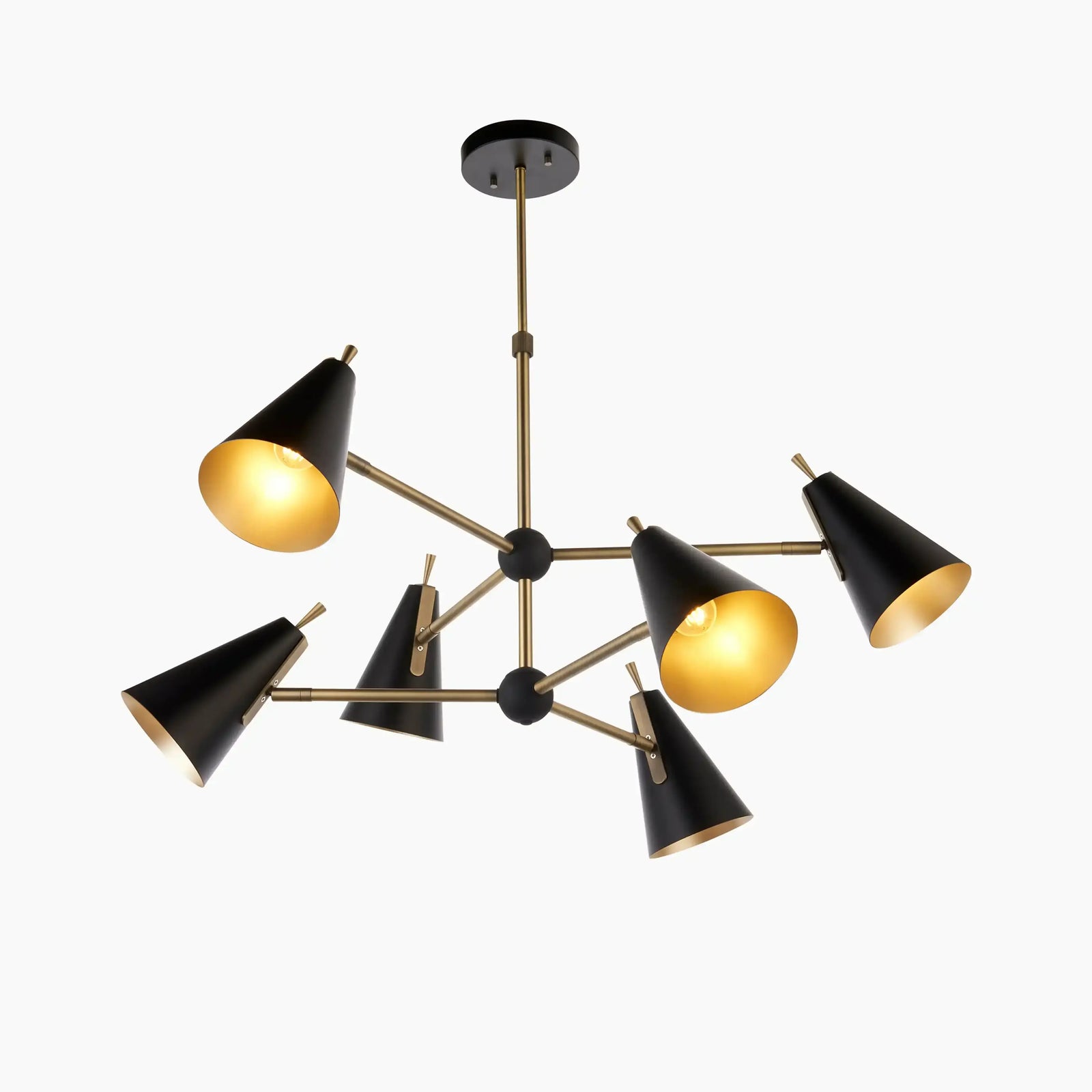 Reece 6 Light Pendant Light | Brass & Black
