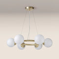 Margot 6 Light Pendant Light | Opal Glass & Brass