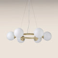 Margot 6 Light Pendant Light | Opal Glass & Brass