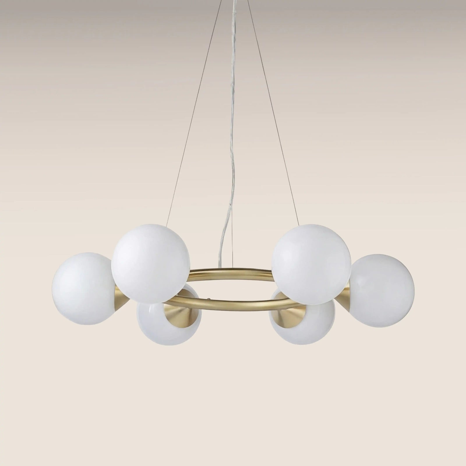 Margot 6 Light Pendant Light | Opal Glass & Brass