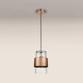 Marley Pendant Light | Rippled Glass & Copper