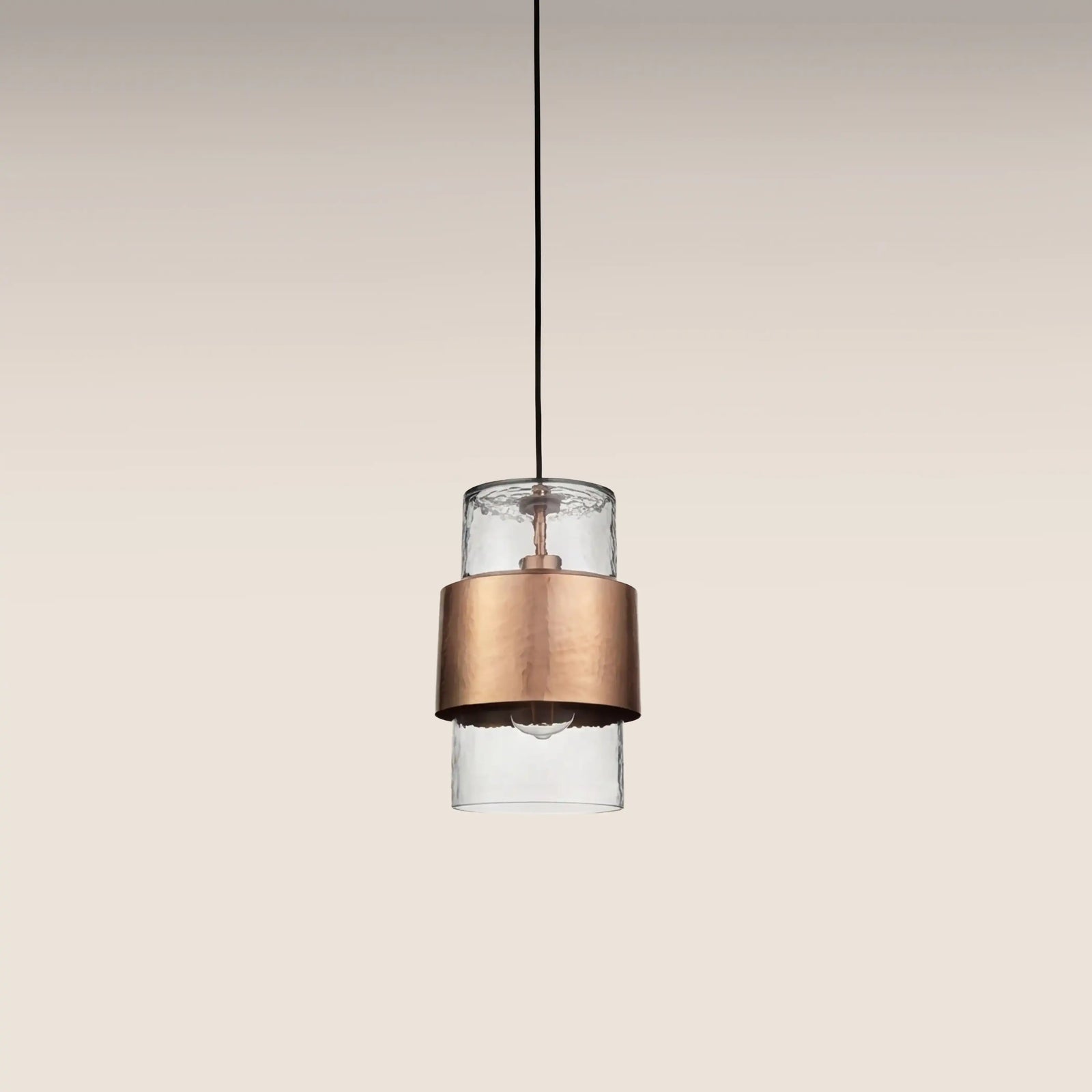 Marley Pendant Light | Rippled Glass & Copper