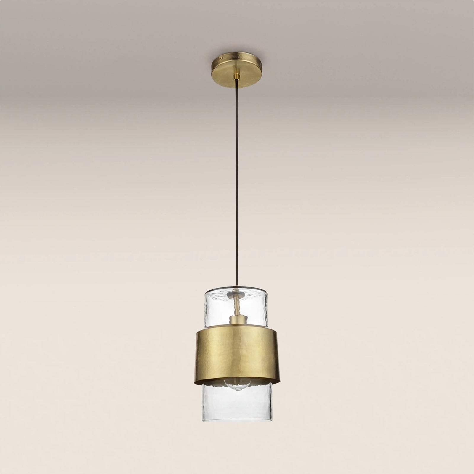 Marley Pendant Light | Rippled Glass & Brass