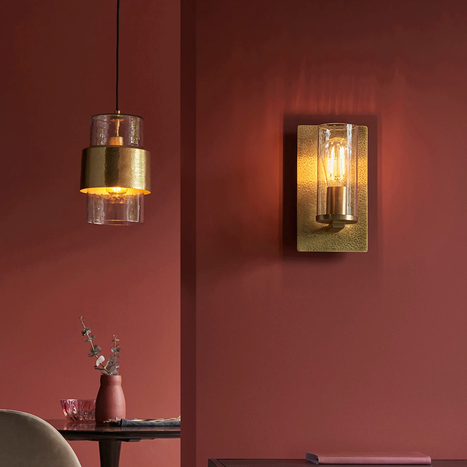 Marley Pendant Light | Rippled Glass & Brass
