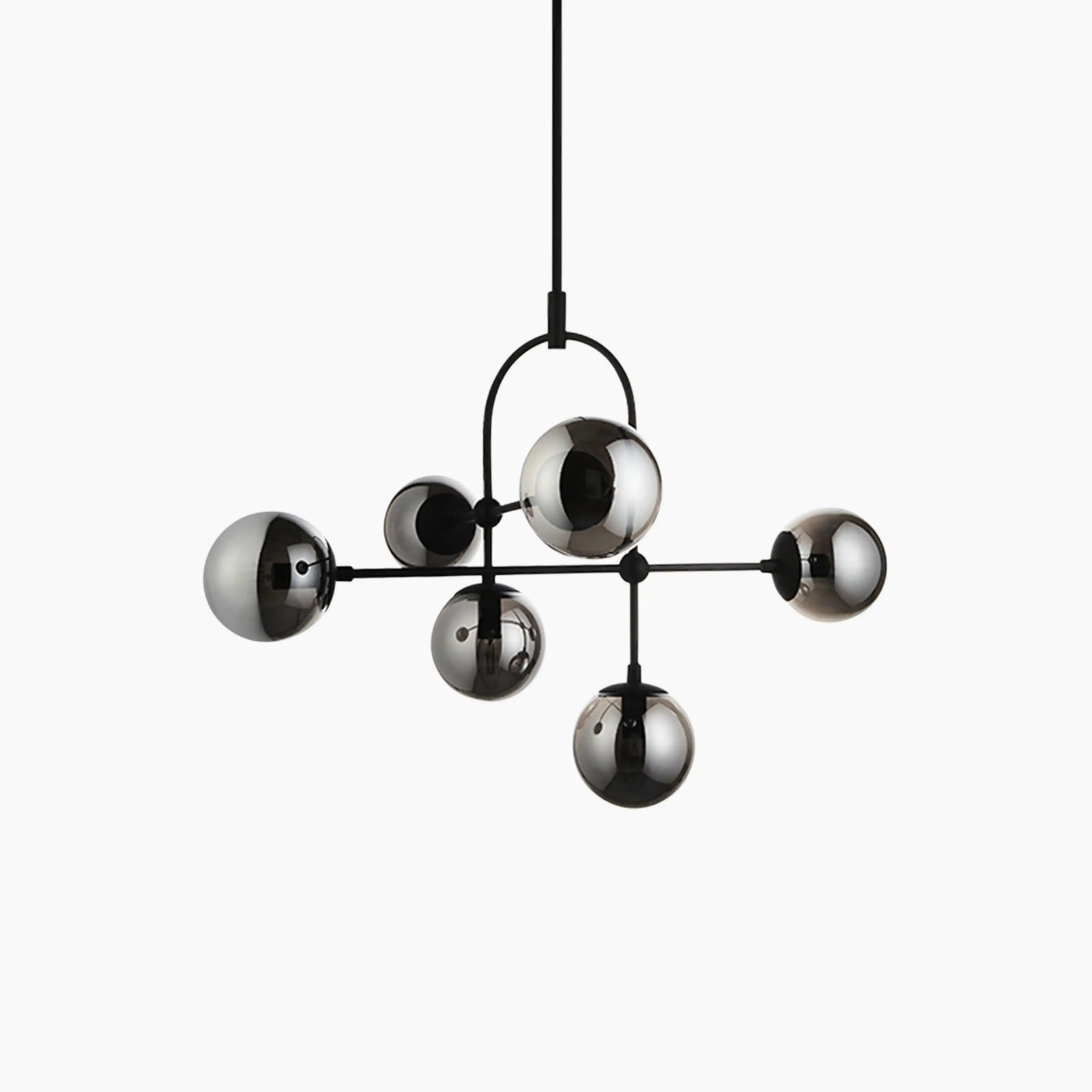 Niamh 5 Light Pendant Light | Smokey Grey & Black