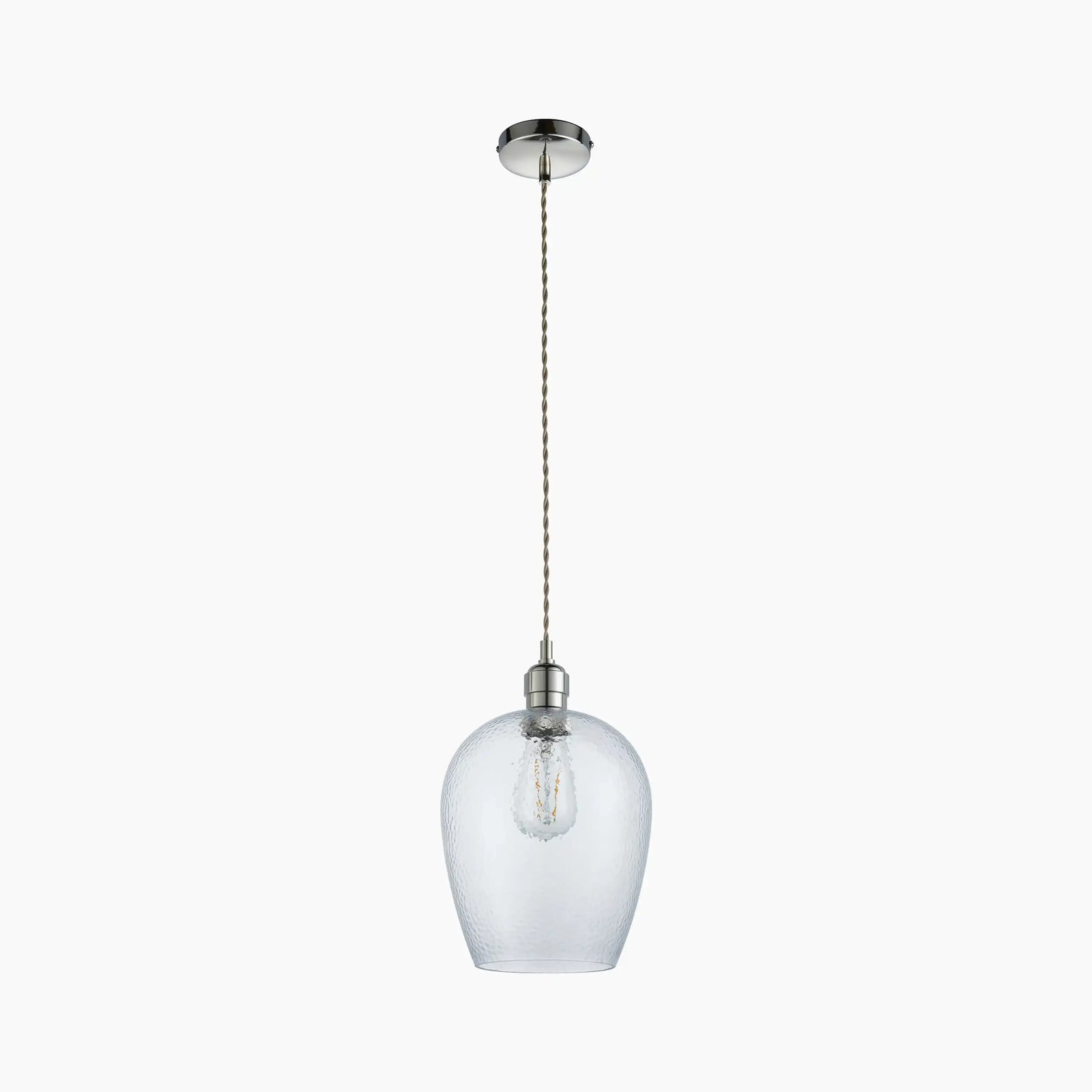 Carly Pendant Light | Rippled Glass & Chrome