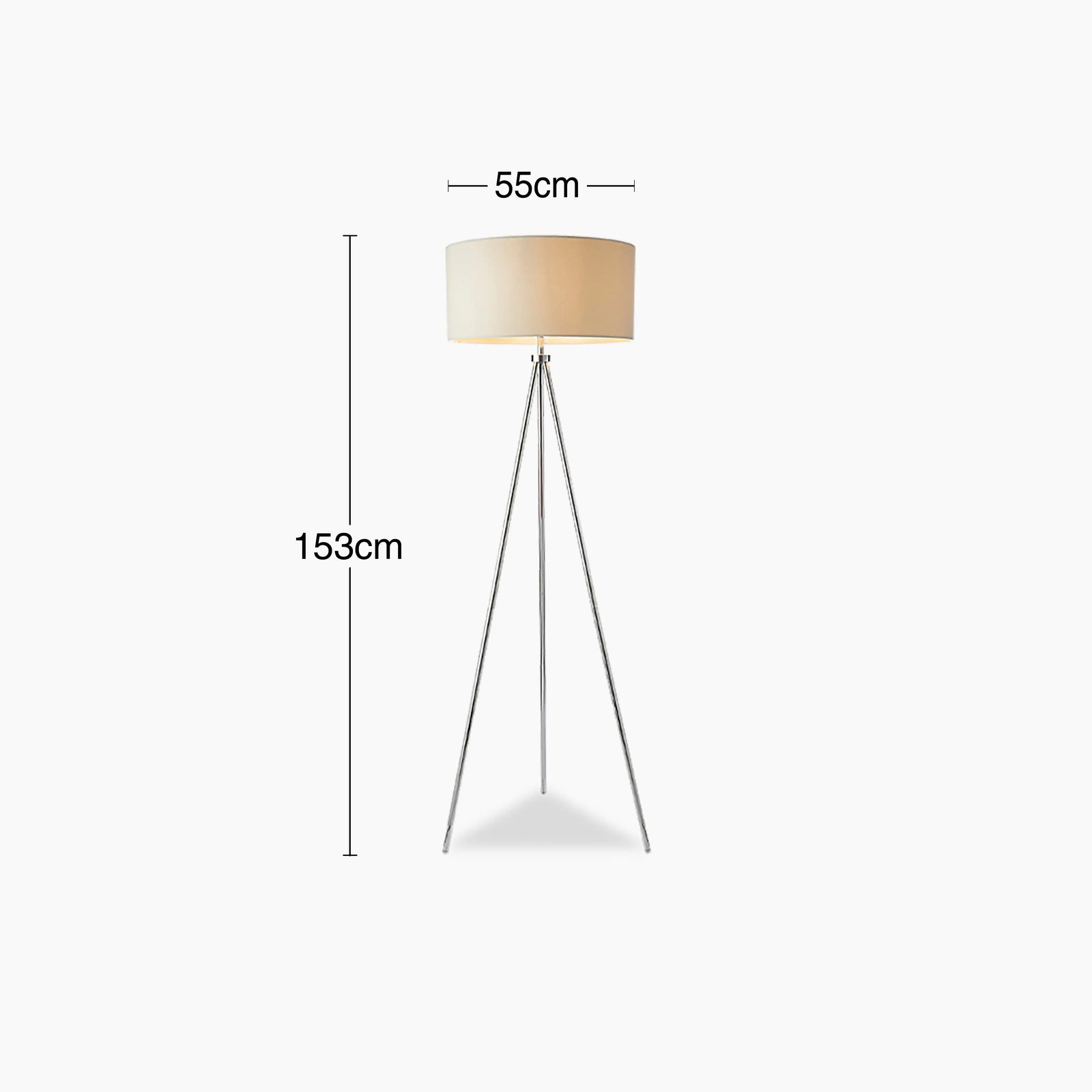 Tri Tripod Floor Lamp | White & Chrome