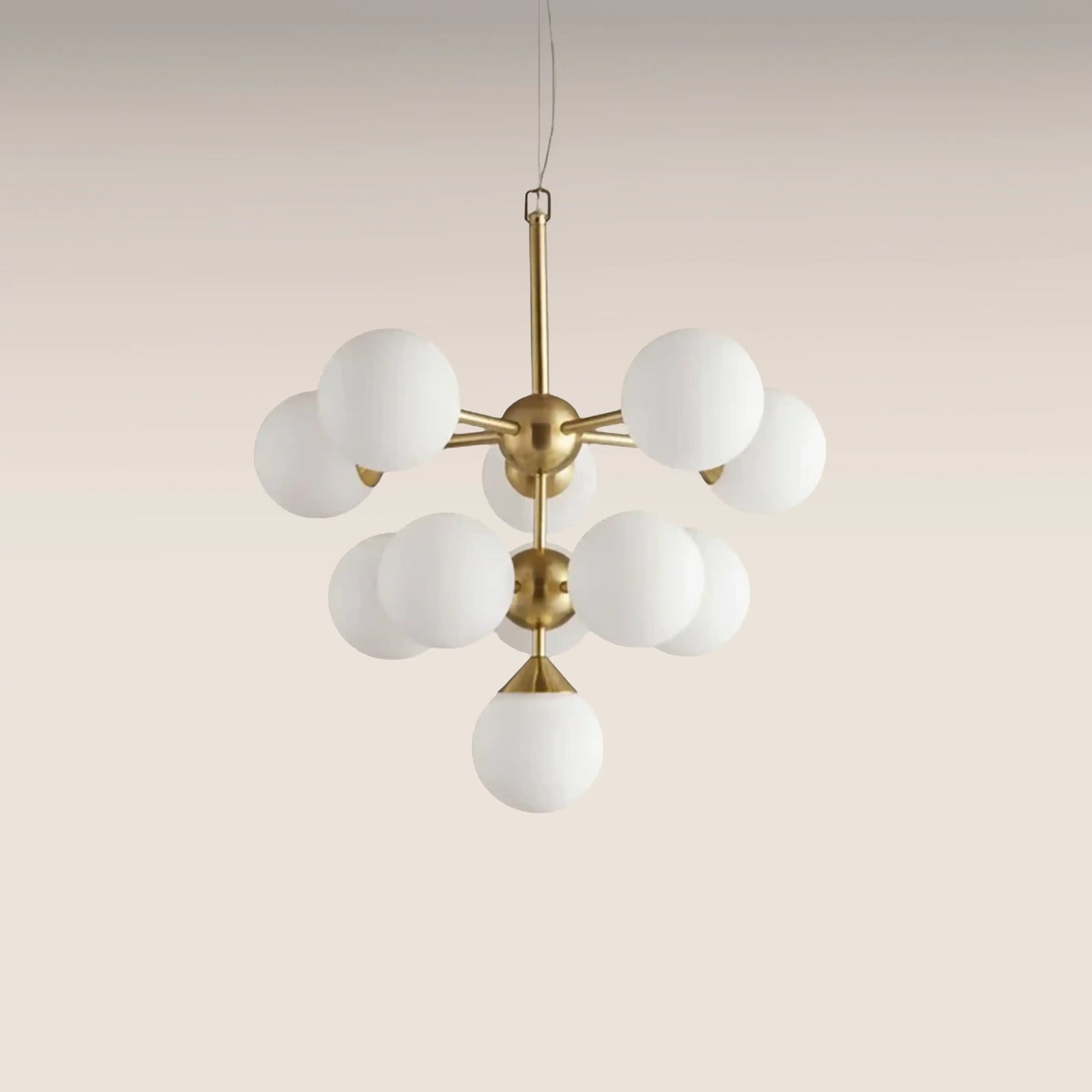 Oscar 11 Light Pendant Light | Opal Glass & Brass